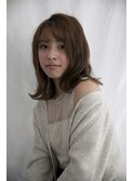 小顔ひし形 レイヤーカット 透明感カラー