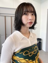 ローレンアオ(LOREN AO)&nbsp;グレージュカラー/レイヤーボブ/ダークブルー/矢場町