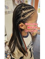 ヘアーメイクデコトウキョウ 鹿児島 天文館店(hair make Deco.Tokyo)&nbsp;鹿児島・天文館・最安値・コーンロウ#編み込みエクステンション