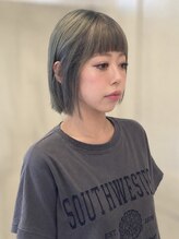 ヘアーリゾートガーデン 南林間店(Hair Resort Garden)&nbsp;ブリーチデザイン/ツーブロックカラー/ターコイズ×グレー