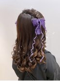 リボンアレンジ☆ハーフツイン
