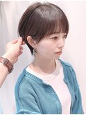 大人かわいいマッシュショート耳かけ前髪あり20代30代40代髪型