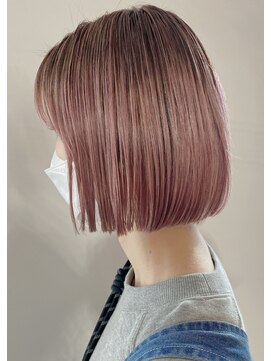 ジャム(Jam) 人気のミニボブ×ピンクベージュグラデーション★中村大輔