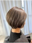 30代40代50代小顔ショートボブミントベージュ大人可愛い白髪染め