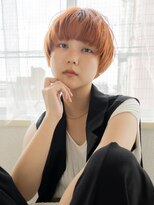 トレヘアー 京都 烏丸(tRe hair)&nbsp;ラフマッシュショート　アプリコットオレンジ