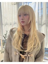 コアブラン 原宿 明治神宮前(CORE blanc) エクステ/ハイレイヤー/ブロンドヘア/姫カットレイヤー