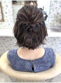 ボブハーフアップ/参列ヘア/お呼ばれヘア/ヘアセット/ヘアセット