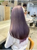 ラベンダーグレージュピンクアッシュショートウルフレイヤーボブ
