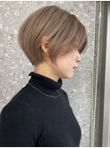 ダブルカラーショートカットハイトーンマッシュショートボブ30代