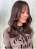 顔まわりカット/レイヤーカット/透明感/ブラウンアッシュ
