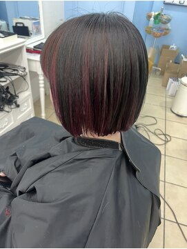 シャルティア 岩国(SHALLTIA) デザインカラー/個性的/ワインレッド/ディープレッド/ボブ