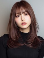 キャパ セントラル 天神 大名店(CAPA central)&nbsp;ロングレイヤー 顔周りカット ブラウンカラー 髪質改善