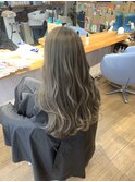 グレーアッシュ系　ロング巻きスタイル
