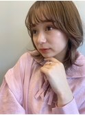 韓国風 くびれヘア イルミナカラー ツヤベージュ