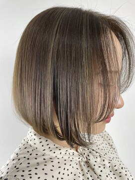ヘアコレクション アンジュ(Hair collection Unge) <小顔ヘア>柔らかなハイライトボブ 名駅店