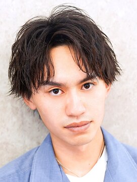 アルファ 新宿(alpha) サーフカール/ 刈り上げセンターパート/ブルーブラック[新宿駅]