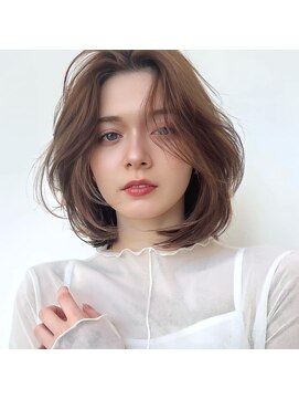 アフロートリノ(AFLOAT Leino) 【修】20代30代40代◎透明感カラー×韓国切りぱなしボブ