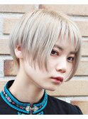 大人可愛い20代30代40代グレージュショート/ハイトーン