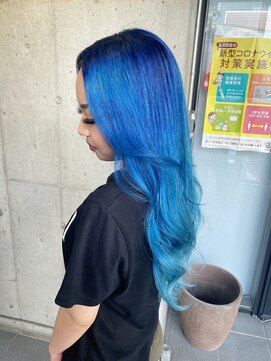 ガルボ ヘアー(garbo hair) ブルーカラー10代20代プルエクステシールエクステ人気