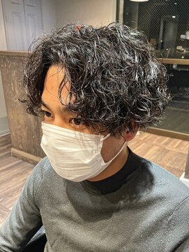 メンズココ 清澄白河店(MENS COCO) センターパートツイストスパイラルパーマ波巻きスパイラルパーマ