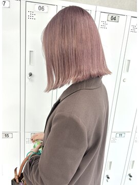 ムク 横浜店(muku) ピンクベージュ　切りっぱなしボブ　レイヤーカット