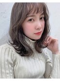 韓国髪質改善レイヤーカットホワイトブロンドワイドバング美髪