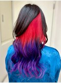 【赤×紫のグラデーション】池袋美容室