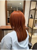 ブリーチあり　鮮やかオレンジ