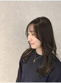 韓国風 グレージュ ゆるふわ 巻き髪