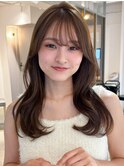 ハイライトカラーアプリコットオレンジくびれヘアイメチェン