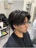大人センターパート/フェザーショート