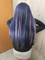 フォックス 四日市店(FOX)&nbsp;ヘアエクステ/ロング/ハイライト風エクステ/ブルー×ピンク