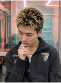 スパイキーショート海外風パーマ テーパーフェード