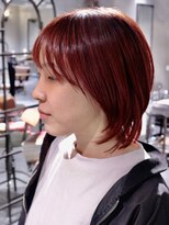 ロリム(RorriM)&nbsp;ウルフカット　バーガンディー　ダブルカラー　フェイスレイヤー