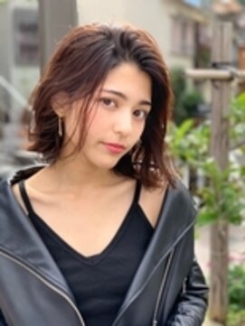 ケアリー 武蔵小杉(Carelly) ボブカーキグレージュ大人かわいいフェザーバングマッシュ