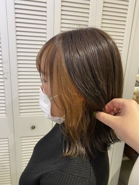 アドラーブル 万代店 (adorable) 【デザインカラー】【インナーカラー】ベージュ×グレージュ10代