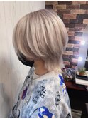 10代20代30代☆小顔ネオウルフ☆ハイトーンホワイトアッシュ