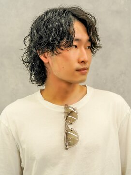 クロムトウキョウ ザ バーバー ネオン 新宿店(CHROM TOKYO the Barber ne/on) マッシュウルフ×波巻きスパイラルパーマ