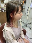 【お客様スタイル】インナーカラー×ペールピンク×ミディアム