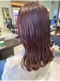ピンクパープル/ブリーチなし/透明感/艶髪/愛されロング