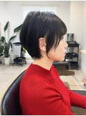 ☆細めハイライトボブフェザーショートマロンベージュ[船橋]