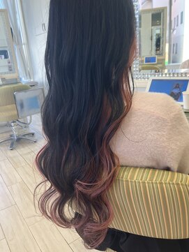 ビス ヘア アンド ビューティー 西新井店(Vis Hair＆Beauty) ハイトーンチラ見せピンクインナーカラー！