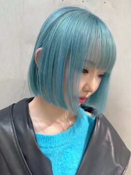 シャルム 溝の口店(charme) ミニボブブルーブラックハイライトカラーくびれヘア