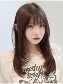 暗めカラー/レイヤーカット/マロンベージュ/くすみベージュ/原宿