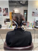 お呼ばれアレンジ ヘアセット ツインアレンジ