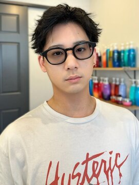 カノエ 福岡香椎店(canoe) アップバング メンズカット スパイキーショート 20代 黒髪 30代