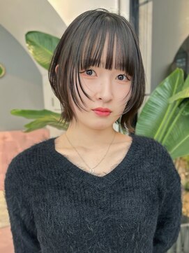 サンド 大阪梅田(sand) ココアベージュ/オリーブグレー/小顔/大阪/梅田/レイヤーボブ