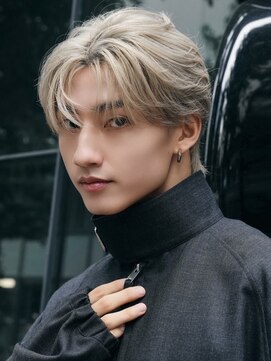 サンクマーケット 渋谷(cinq MARKET) ホワイトブロンドメンズホワイトベージュカラー韓国風メンズヘア