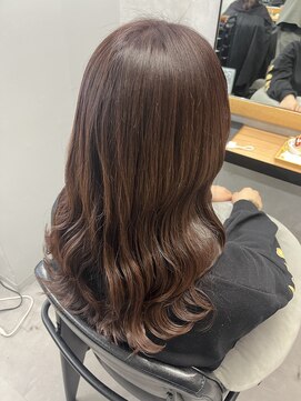 クラン 岡本(Chlan) ゆるふわ波巻きウェーブ　ピンクブラウン