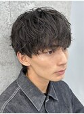 名古屋栄シャドウパーマメンズマッシュウルフ無造作ツーブロック